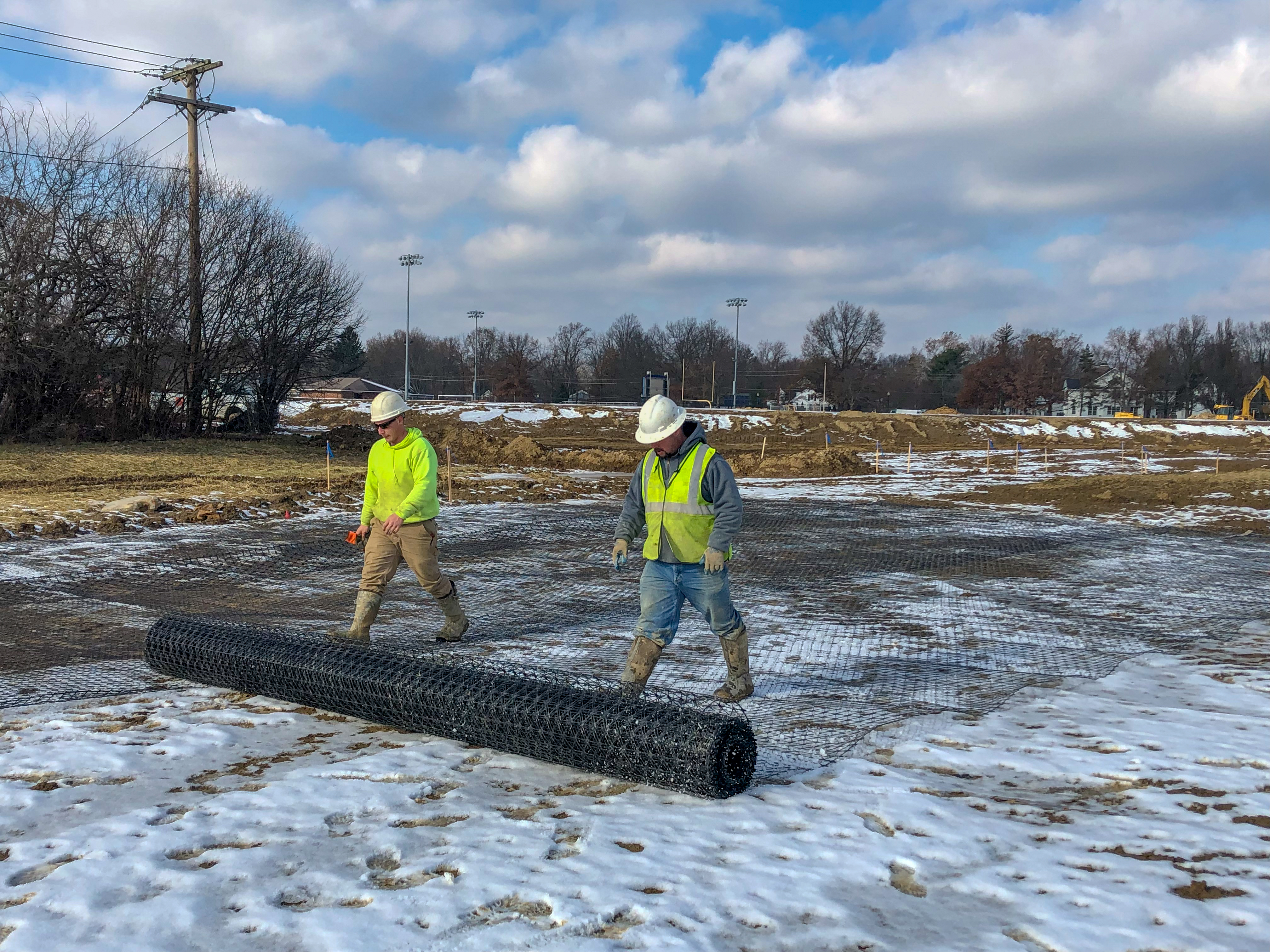 Winter road construction